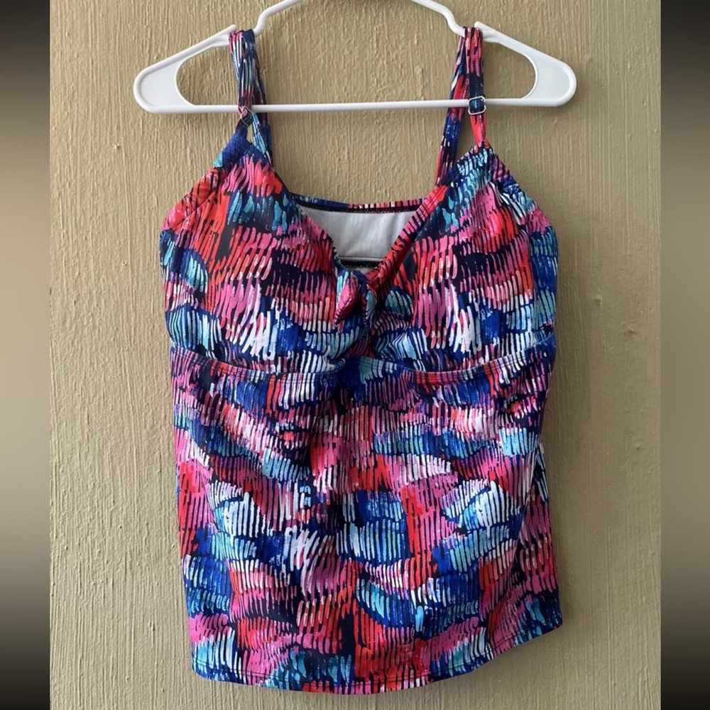 Swimsuits For All Shore Club Tankini Swim Top SZ 18 underwire pink